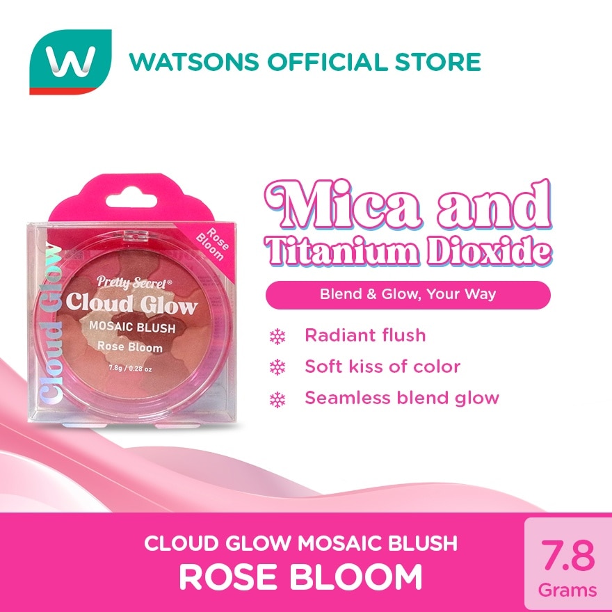 PRETTY SECRET Cloud Glow Mosaic Blush Rose Bloom 7.8g image