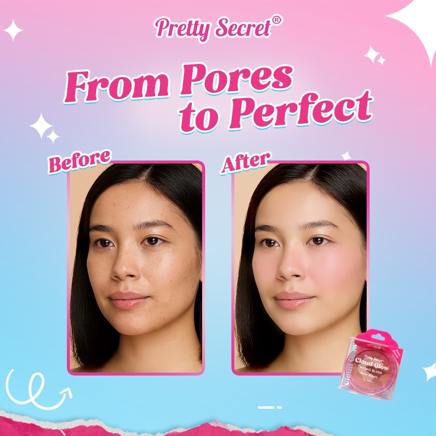 PRETTY SECRET Cloud Glow Mosaic Blush Rose Bloom 7.8g image