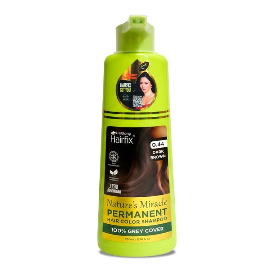 HAIRFIX Nature's Miracle Permanent Hair Color Shampoo Dark Brown 200ml image