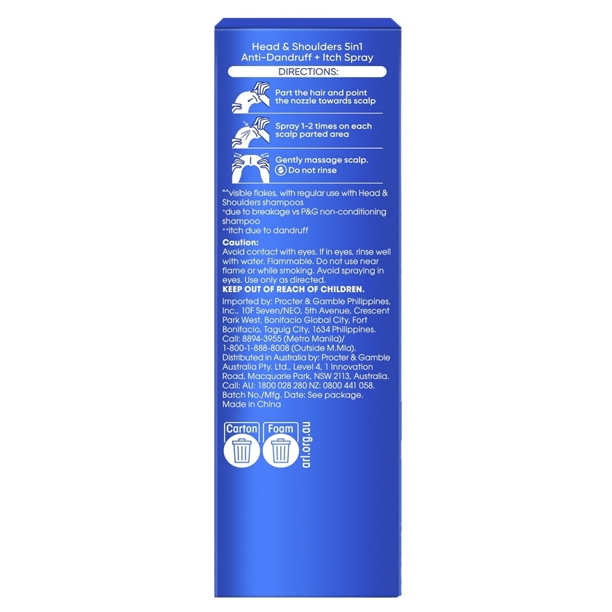 HEAD & SHOULDERS Complete Scalp Care Itch Spray 50ml image