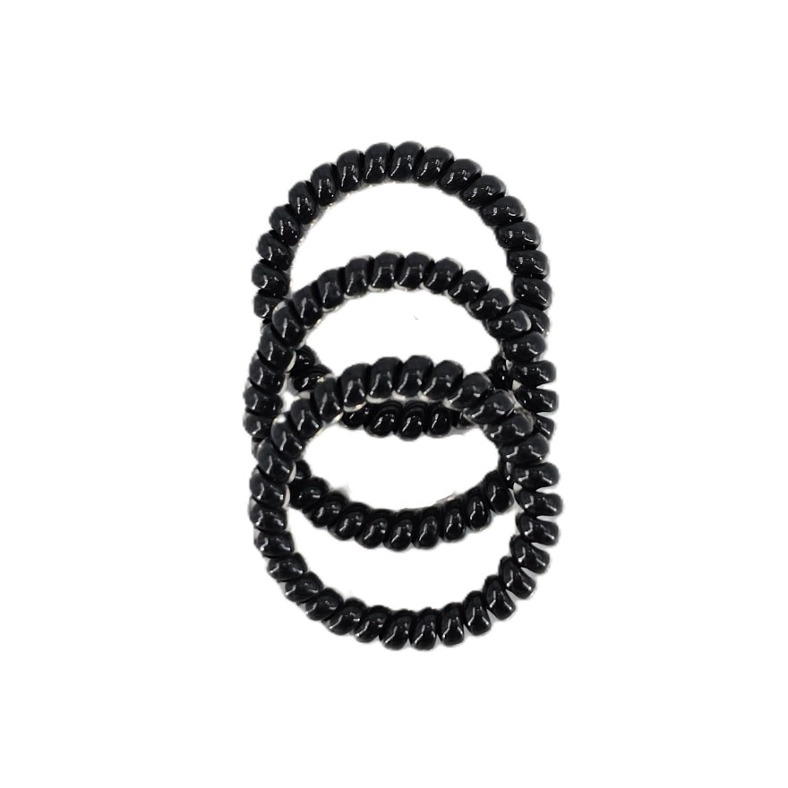 MIINE Spiral Hair Ties in Black 3s image