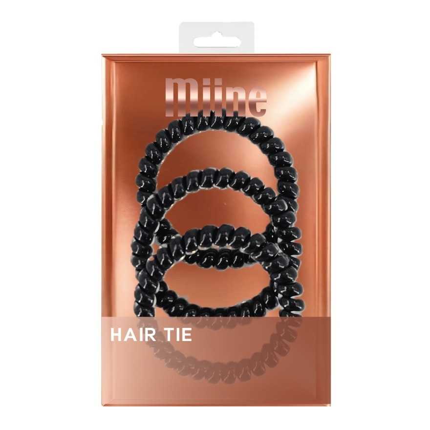 MIINE Spiral Hair Ties in Black 3s image