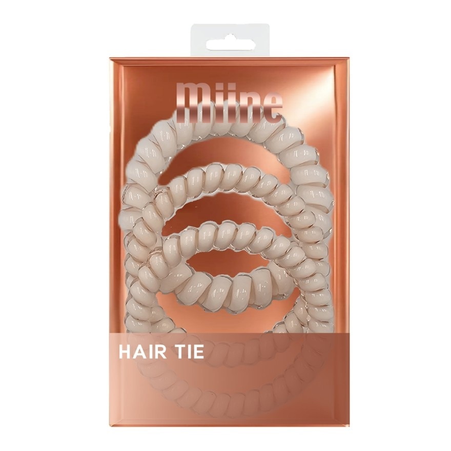MIINE Spiral Hair Ties in Pale Pink 3s image