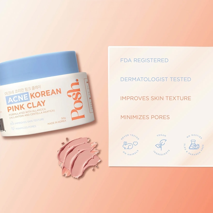 POSH SKIN Korean Pink Clay Pack 50g image