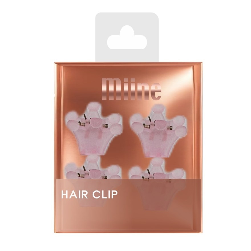 MIINE Crown Hair Clip Set in Pink 4s image