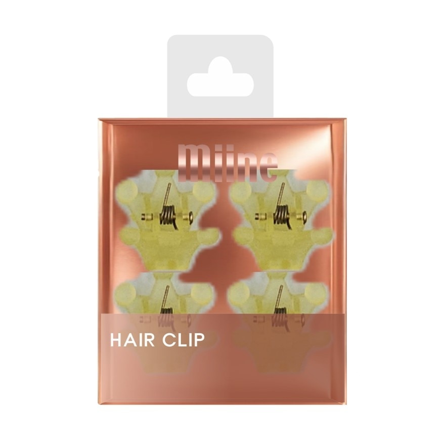 MIINE Crown Hair Clip Set in Yellow 4s image