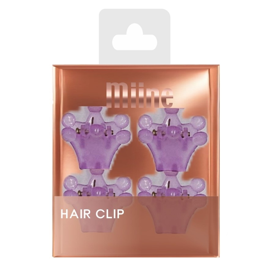 MIINE Crown Hair Clip Set in Purple 4s image