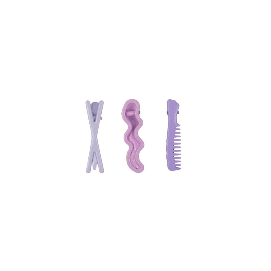 MIINE Purple Comb Hair Clip Set 3s image