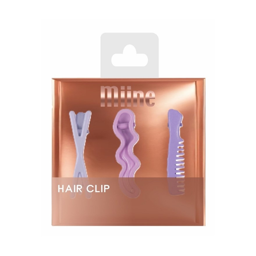 MIINE Purple Comb Hair Clip Set 3s image
