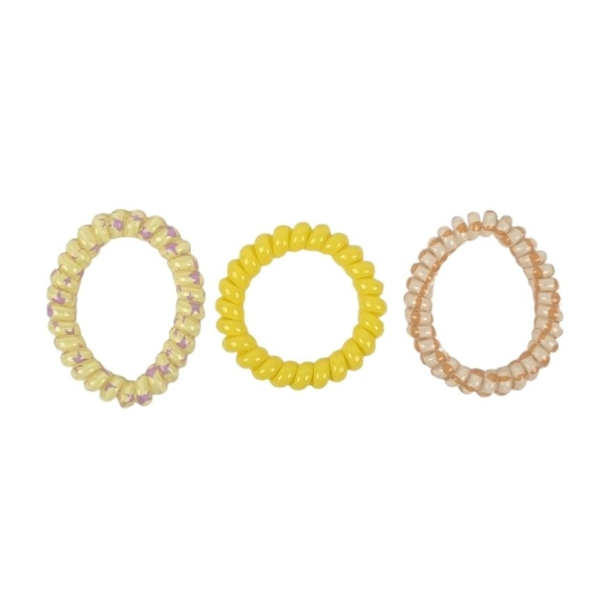MIINE Spiral Hair Ties in Yellow Set 3s image