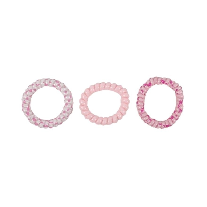 MIINE Spiral Hair Ties in Pink Set 3s image
