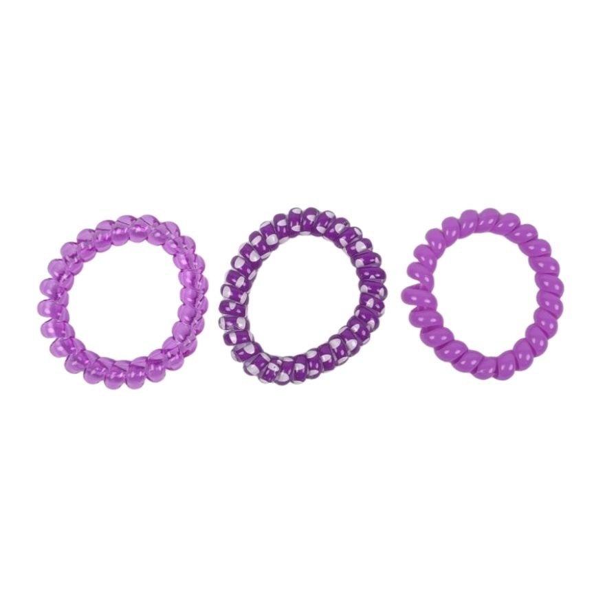 MIINE Spiral Hair Ties in Violet Set 3s image