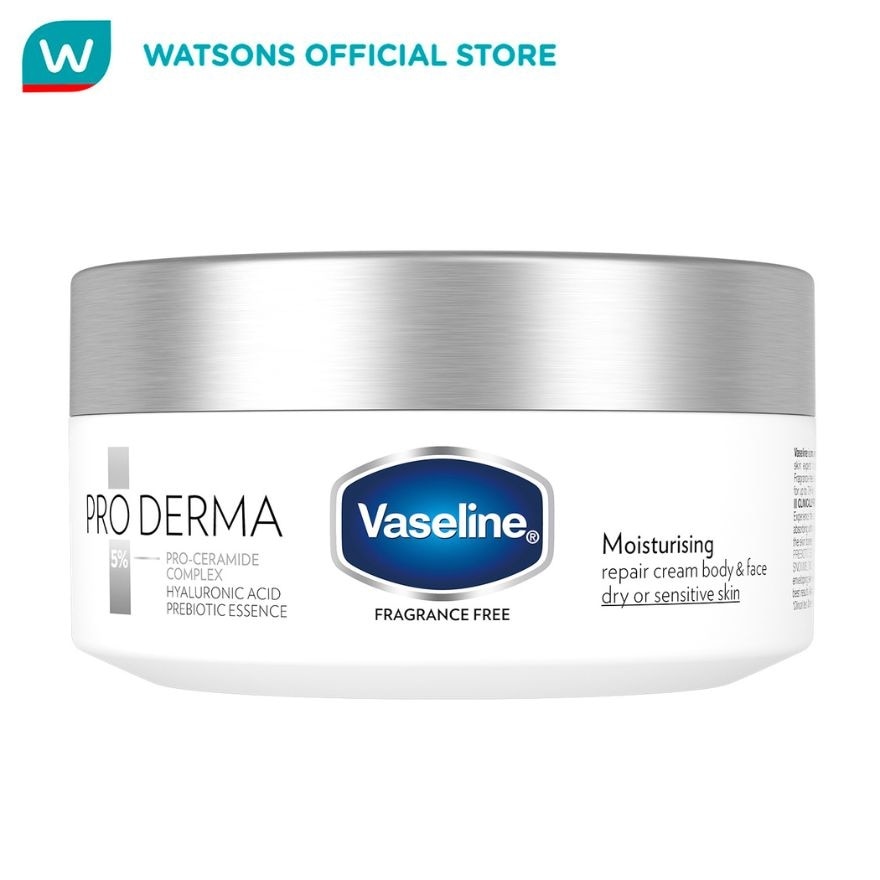 VASELINE Pro Derma Moisturising Repair Cream Fragrance Free 190g image