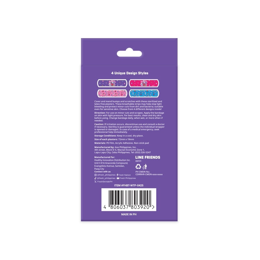 FRESH Healthlab BT21 Characters Washproof Plasters 24pcs image