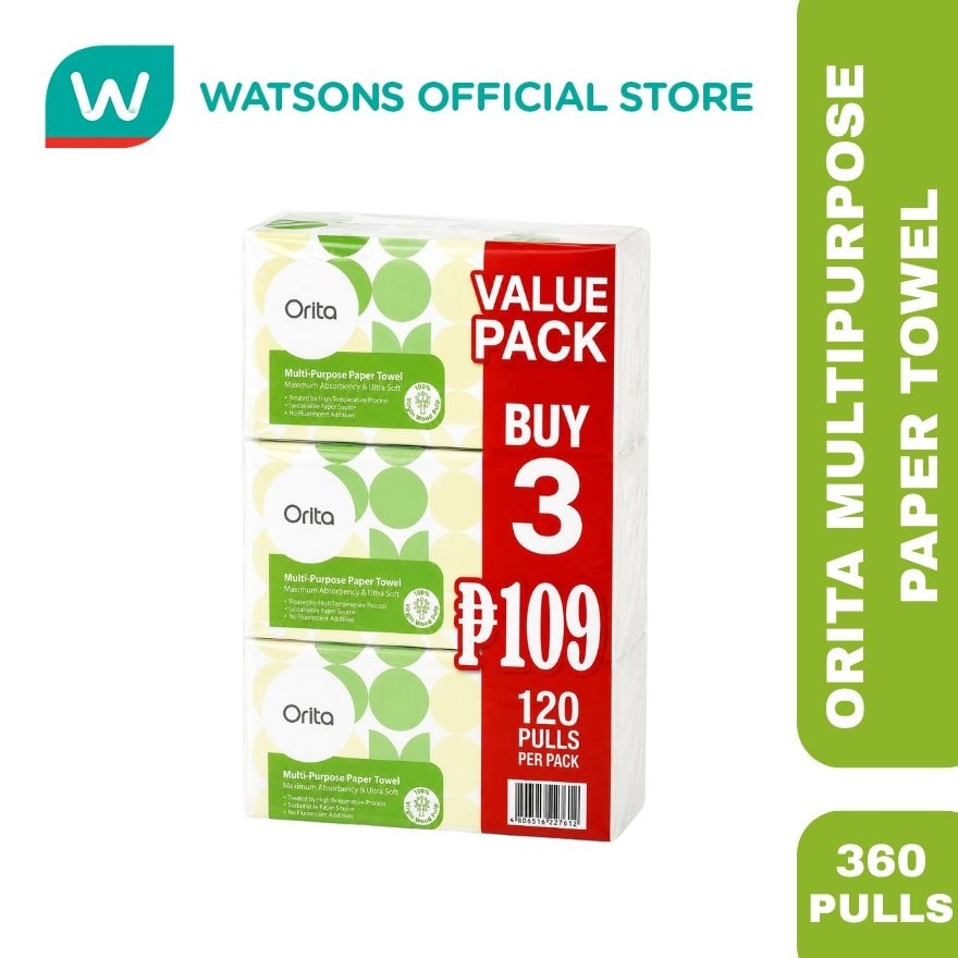 ORITA Multipurpose Paper Towel 120 Sheets Triple Pack image