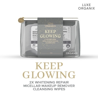 LUXE ORGANIX LUXE ORGANIX Keep Glowing Whitening Repair Makeup Wipes Gift Set 150g image