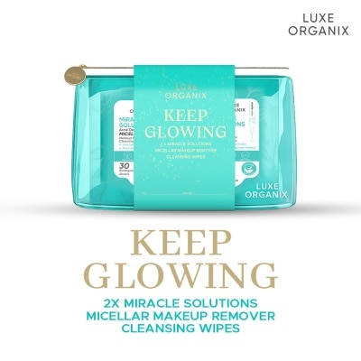 LUXE ORGANIX LUXE ORGANIX Keep Glowing Miracle Solutions Makeup Wipes Gift Set 150g image