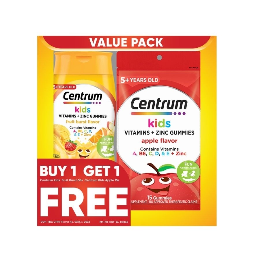 CENTRUM Kids Fruit Burst 60s Get Free Centrum Kids Apple 15s image