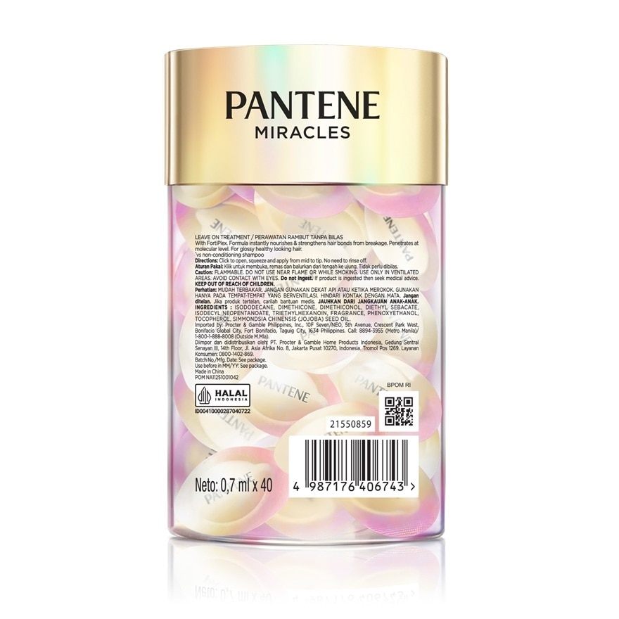 PANTENE Miracles Hair Fall Rescue Vitamin Ampoules Leave On Treatment 40s image