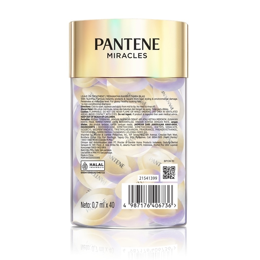 PANTENE Miracles Intensive Bond Repair Leave On Treatment Vitamin Ampoules 40s image