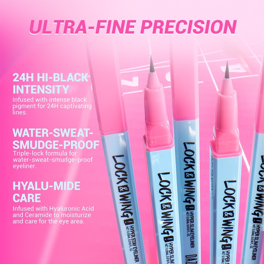 DAZZLE ME Lock and Wing Hyper Slim Eyeliner 1ml image