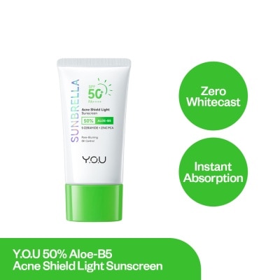 YOU Y.O.U Sunbrella Aloe B5 Acne Shield Light Sunscreen SPF50+ PA++++ 40ml image