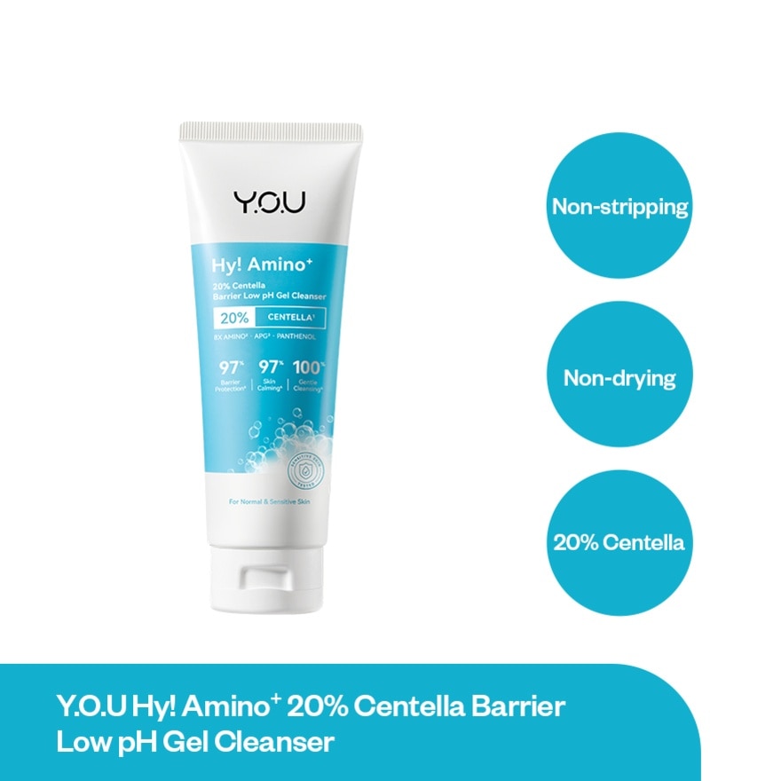 Y O U Hy Amino Plus 20 Percent Centella Barrier Low PH Gel Cleanser 100g image