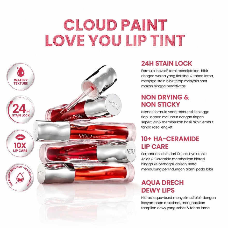 Y.O.U Cloud Paint Love You Lip Tint R587 Red Velvet 3g image