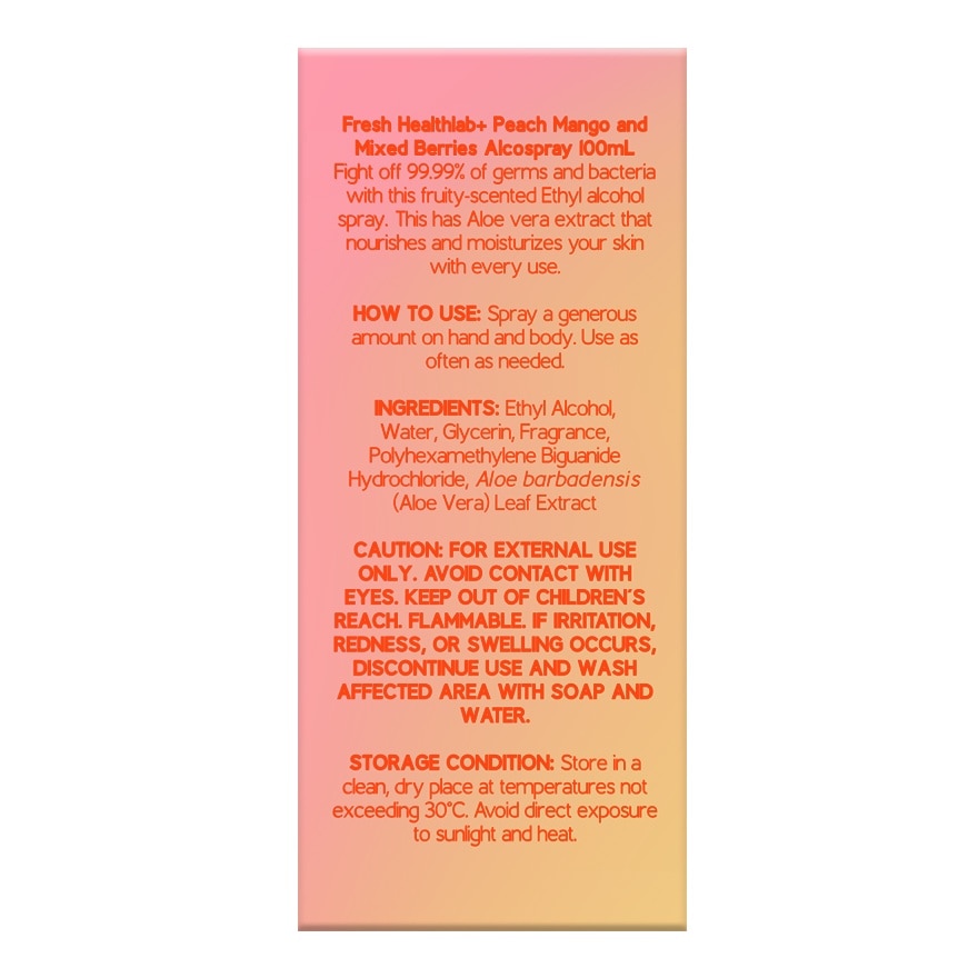 FRESH HEALTHLAB Peach Mango And Mixed Berries Alcospray Gift Set 100ml image