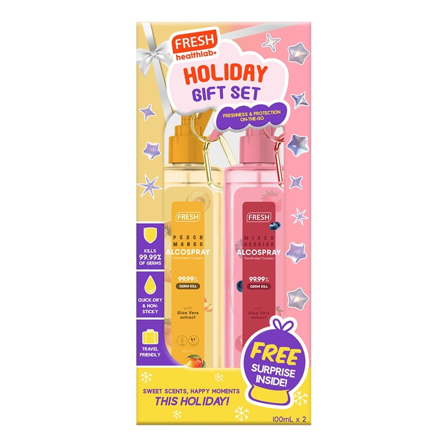 FRESH HEALTHLAB Peach Mango And Mixed Berries Alcospray Gift Set 100ml image