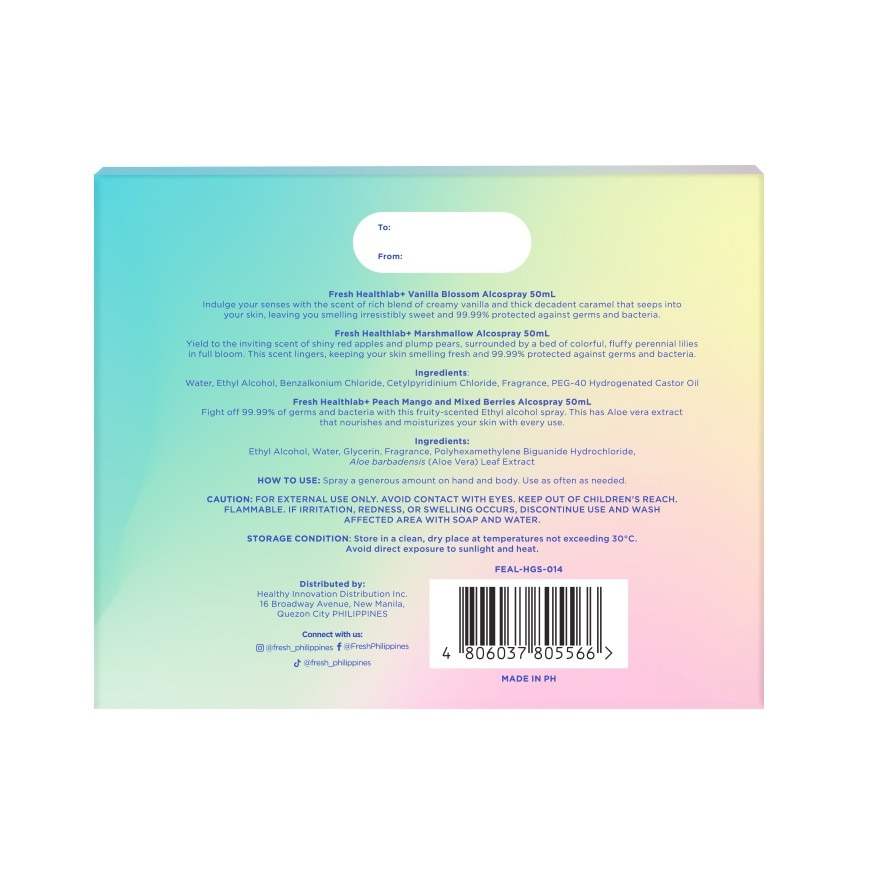 FRESH HEALTHLAB Alcospray Holiday Gift Set 4 x 50ml image