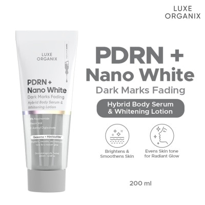 LUXE ORGANIX - LUXE ORGANIX PDRN Plus Nano White Dark Marks Fading Hybrid Body Serum And Whitening Lotion 200ml image