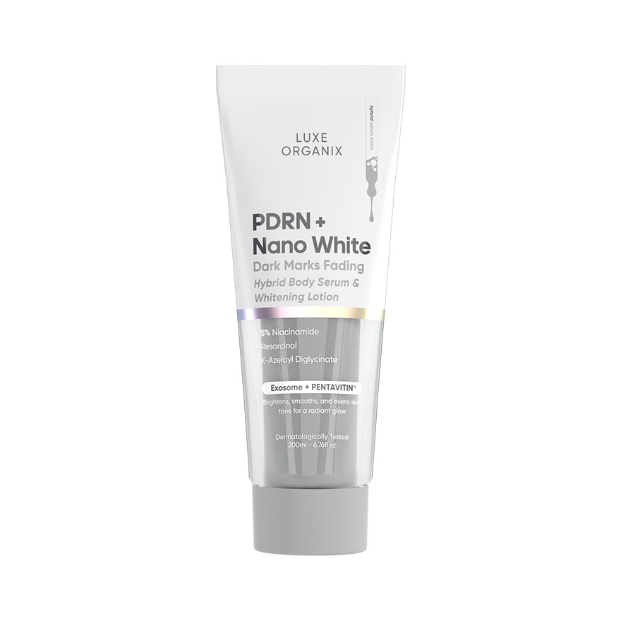 LUXE ORGANIX PDRN Plus Nano White Dark Marks Fading Hybrid Body Serum And Whitening Lotion 200ml image