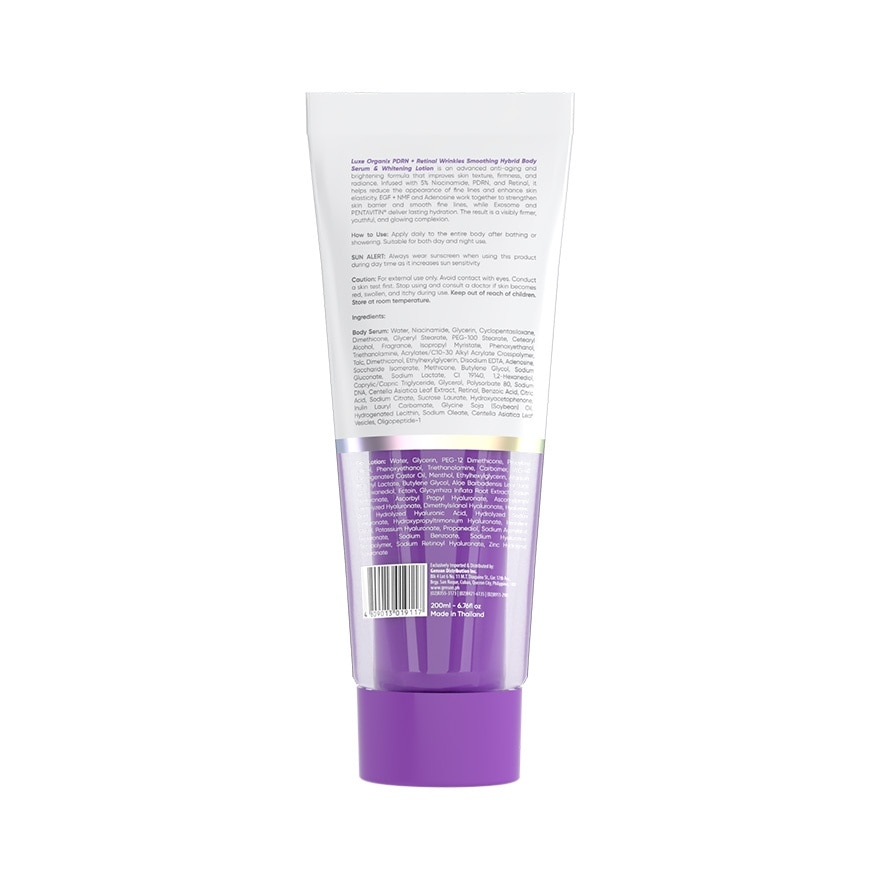 LUXE ORGANIX PDRN Plus Retinal Wrinkles Smoothing Hybrid Body Serum And Whitening image