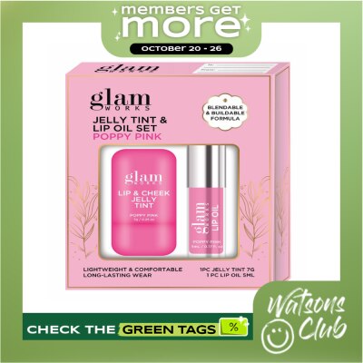 GLAMWORKS GLAMWORKS Jelly Tint And Lip Oil Duo Poppy Pink 7g Plus 5ml image