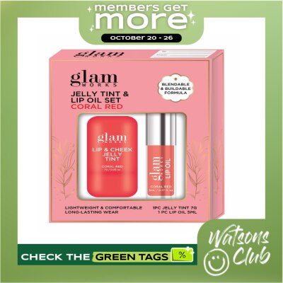 GLAMWORKS GLAMWORKS Jelly Tint And Lip Oil Duo Coral Red 7g Plus 5ml image