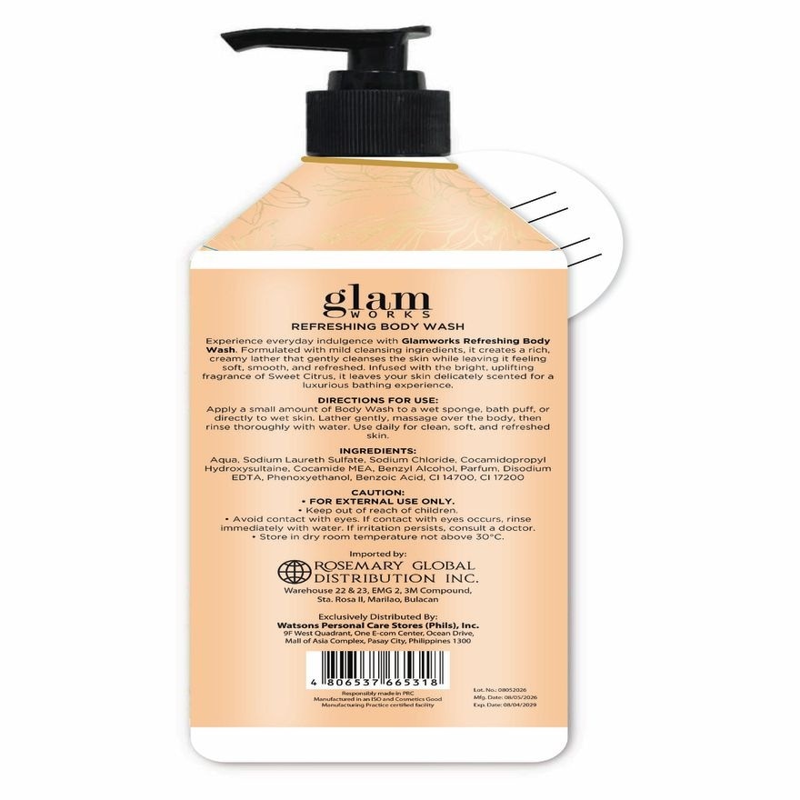 GLAMWORKS Refreshing Body Wash Sweet Citrus Scent 720ml image