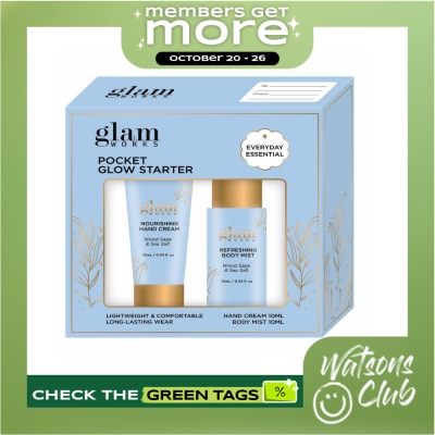 GLAMWORKS GLAMWORKS Pocket Glow Starter Hand Cream 10ml And Body Mist 10ml Gift Set image