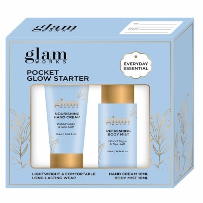 GLAMWORKS GLAMWORKS Pocket Glow Starter Hand Cream 10ml And Body Mist 10ml Gift Set image