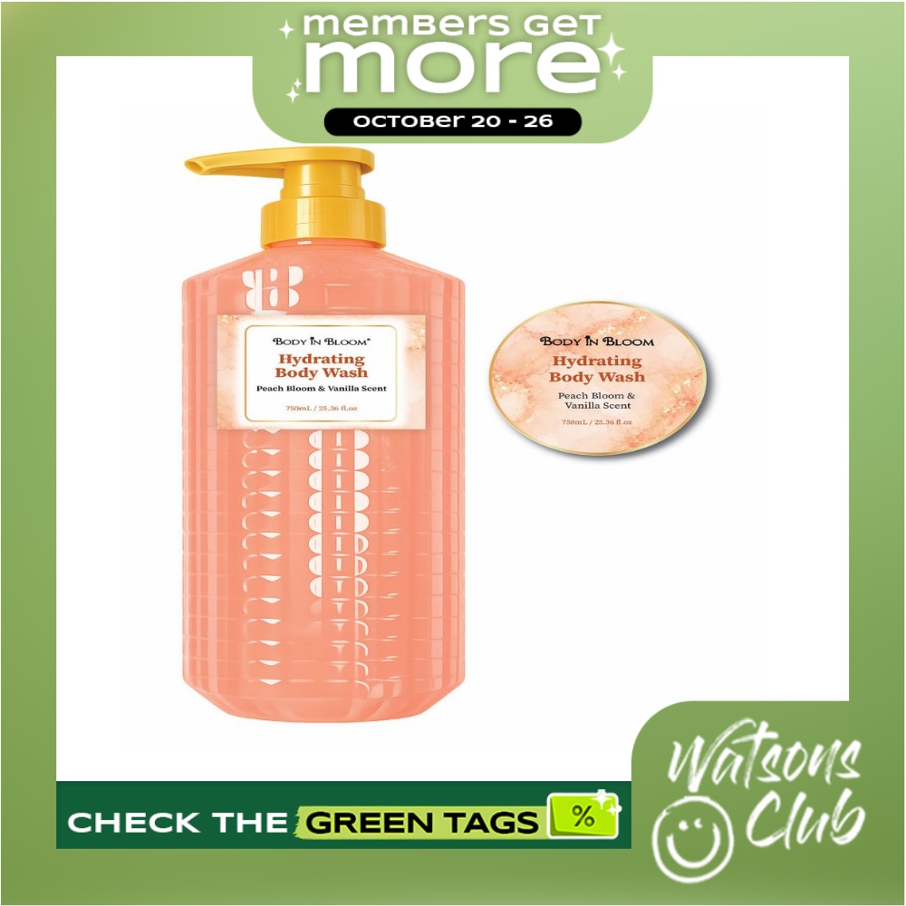 BODY IN BLOOM Hydrating Body Wash Peach Blossom Vanilla Scent 750ml image