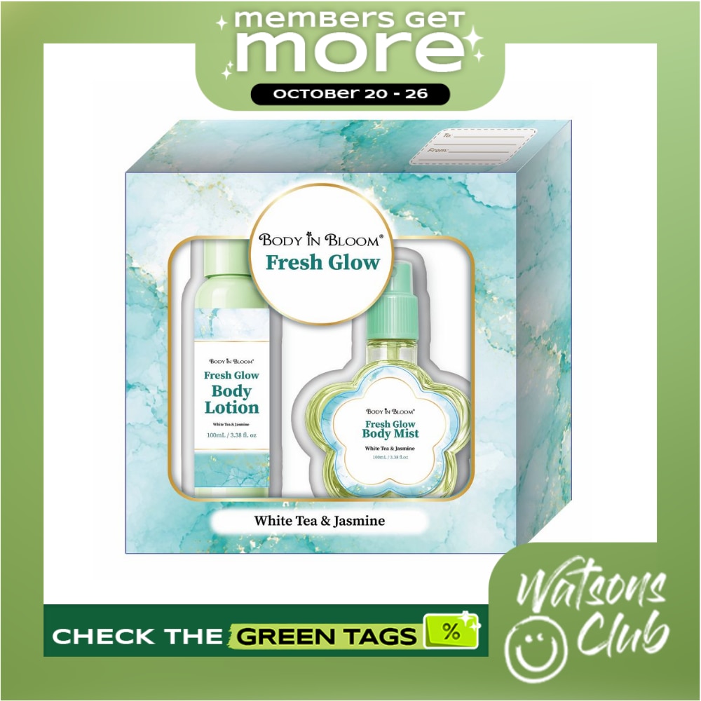 BODY IN BLOOM Fresh Glow White Tea And Jasmine Body Lotion And Body Mist 100ml Gift Set image