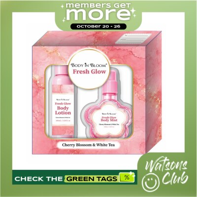 BODY IN BLOOM BODY IN BLOOM Fresh Glow Cherry Blossom And White Tea Body Lotion And Body Mist 100ml Gift Set image