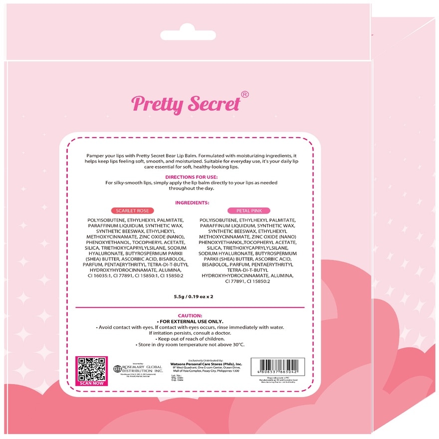 PRETTY SECRET Bear Lip Balm Duo Set 2 x 5.5g image