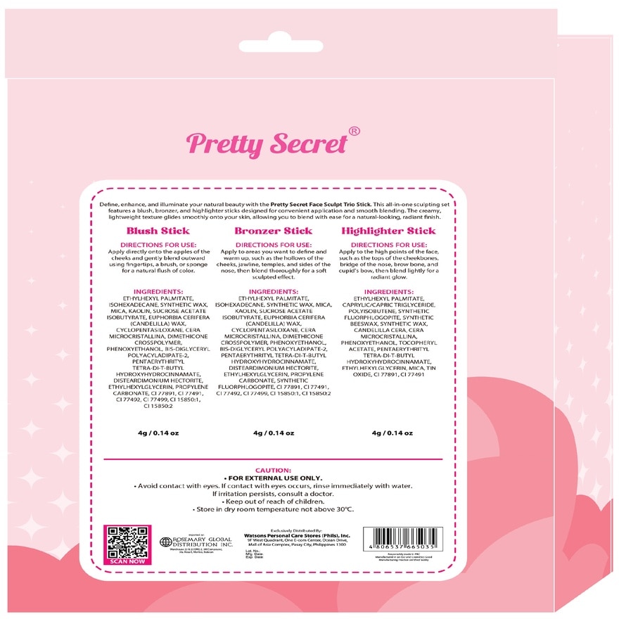 PRETTY SECRET Face Sculpt Trio Stick Set image