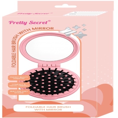 PRETTY SECRET PRETTY SECRET Foldable Hair Brush with Mirror 1pc image