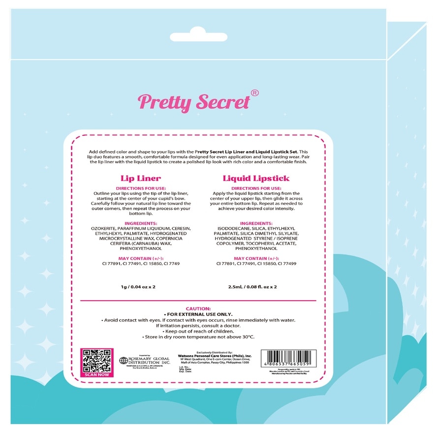 PRETTY SECRET Lip Liner and Lipstick Set image