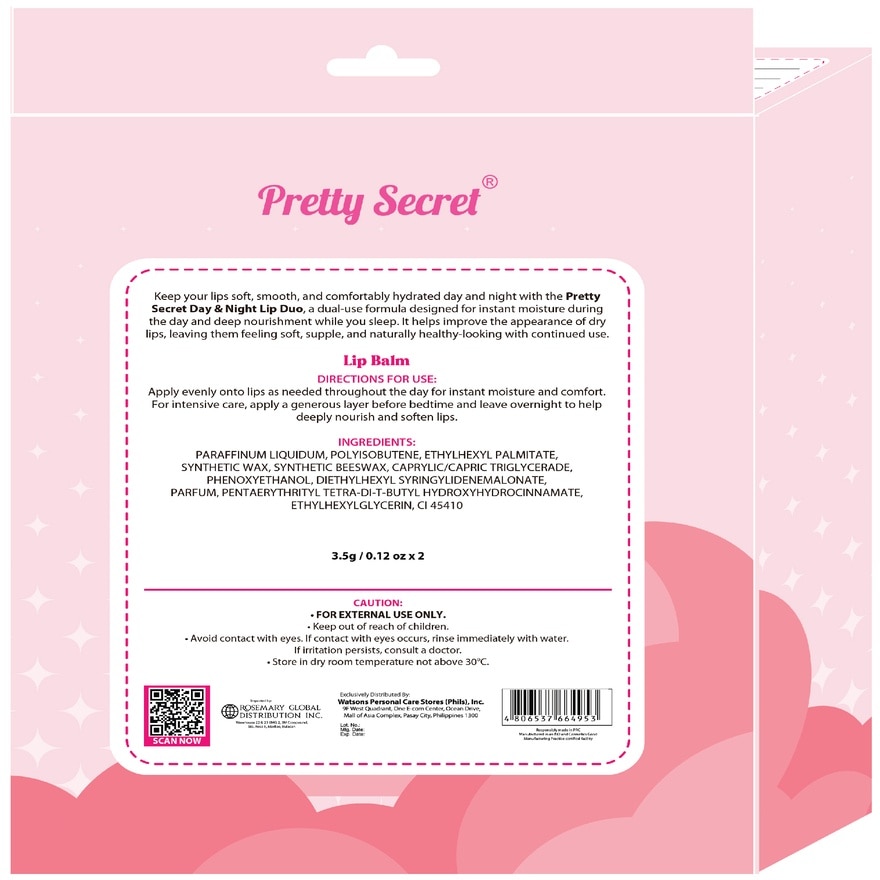 PRETTY SECRET Day and Night Lip Duo Set 2 x 3.5g image