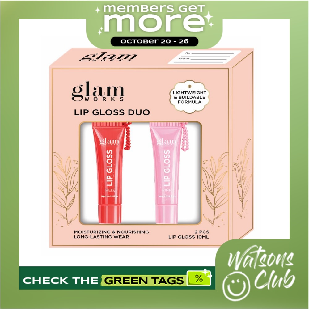 GLAMWORKS Red And Pink Lip Gloss Duo 10ml image