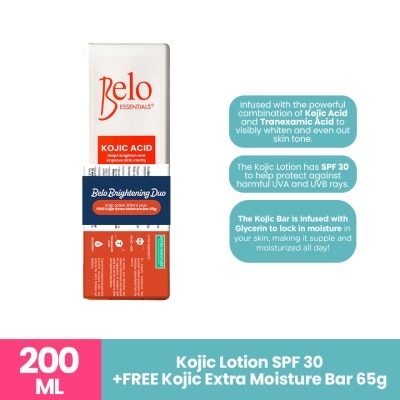 BELO BELO Kojic Acid Whitening Lotion SPF30 200ml with Kojic Extra Moisture Bar 65g image