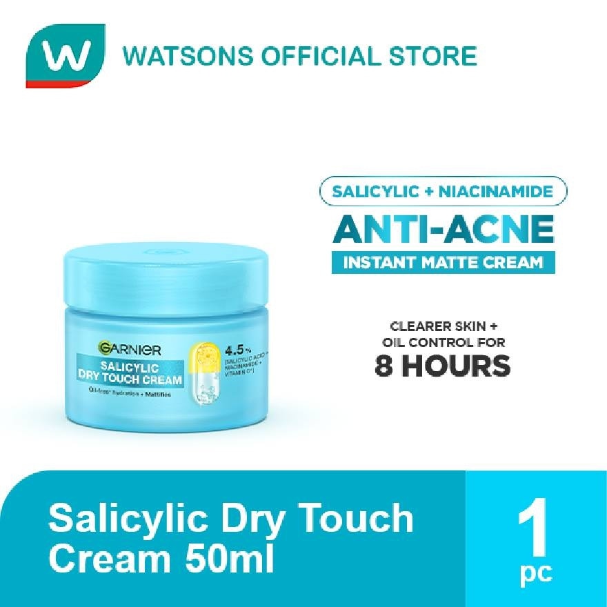 GARNIER Salicylic Dry Touch Cream Anti Acne Moisturizer 50ml image